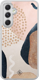 Casimoda Samsung Galaxy A54 hybride hoesje - Abstract dots Bruin/beige