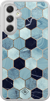 Casimoda Samsung Galaxy A54 hybride hoesje - Blue cubes Blauw