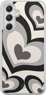 Casimoda Samsung Galaxy A54 hybride hoesje - Hart swirl zwart