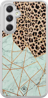 Casimoda Samsung Galaxy A54 hybride hoesje - Luipaard marmer mint