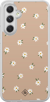 Casimoda Samsung Galaxy A54 hybride hoesje - Sweet daisies Bruin/beige