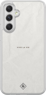 Casimoda Samsung Galaxy A54 hybride hoesje - Vive la vie Bruin/beige