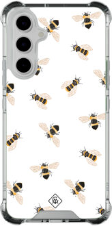 Casimoda Samsung Galaxy A54 shockproof hoesje - Bee happy Bruin/beige