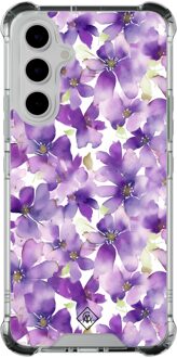 Casimoda Samsung Galaxy A54 shockproof hoesje - Floral violet Paars