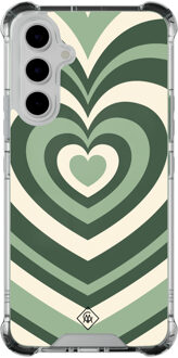 Casimoda Samsung Galaxy A54 shockproof hoesje - Groen hart swirl