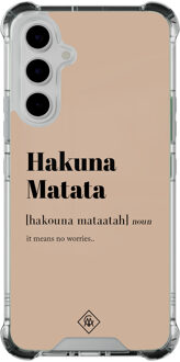 Casimoda Samsung Galaxy A54 shockproof hoesje - Hakuna matata Bruin/beige