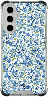 Casimoda Samsung Galaxy A54 shockproof hoesje - Vintage blue floral Blauw