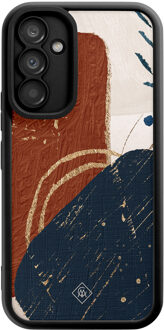 Casimoda Samsung Galaxy A54 zwarte case - Abstract terracotta Multi