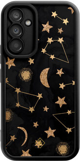 Casimoda Samsung Galaxy A54 zwarte case - Constellations Zwart, Goudkleurig