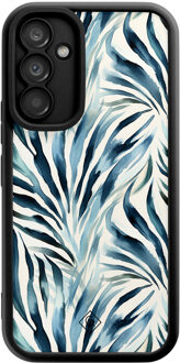 Casimoda Samsung Galaxy A54 zwarte case - Japandi waves Blauw