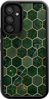 Casimoda Samsung Galaxy A54 zwarte case - Kubus groen