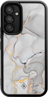 Casimoda Samsung Galaxy A54 zwarte case - Marmer grijs Grijs/zilverkleurig