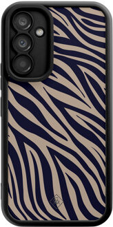 Casimoda Samsung Galaxy A54 zwarte case - Wavy twist Blauw