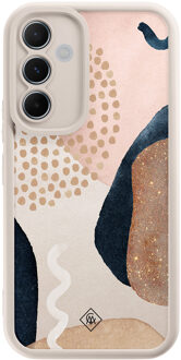 Casimoda Samsung Galaxy A55 beige case - Abstract dots Bruin/beige