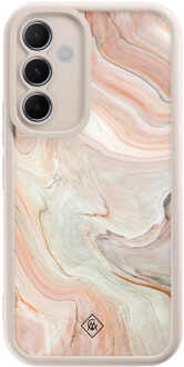 Casimoda Samsung Galaxy A55 beige case - Marmer waves Bruin/beige