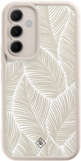 Casimoda Samsung Galaxy A55 beige case - Palmy leaves beige Bruin/beige