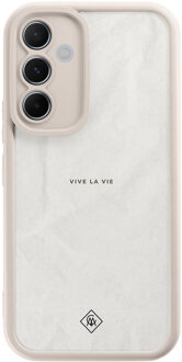 Casimoda Samsung Galaxy A55 beige case - Vive la vie Grijs/zilverkleurig