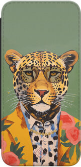 Casimoda Samsung Galaxy A55 flipcase - Luipaard hipster Groen