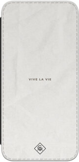 Casimoda Samsung Galaxy A55 flipcase - Vive la vie Grijs/zilverkleurig
