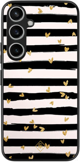 Casimoda Samsung Galaxy A55 hoesje - Hart streepjes Groen