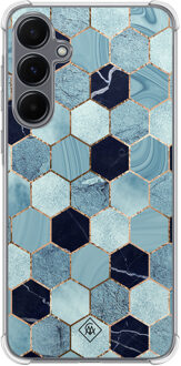 Casimoda Samsung Galaxy A55 shockproof hoesje - Blue cubes Blauw