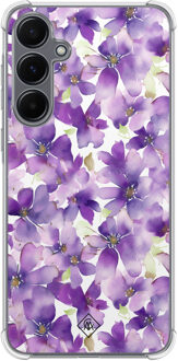 Casimoda Samsung Galaxy A55 shockproof hoesje - Floral violet Paars
