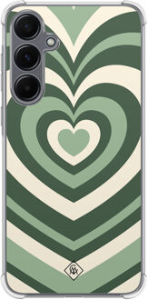 Casimoda Samsung Galaxy A55 shockproof hoesje - Groen hart swirl