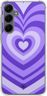 Casimoda Samsung Galaxy A55 shockproof hoesje - Hart swirl paars