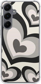 Casimoda Samsung Galaxy A55 shockproof hoesje - Hart swirl zwart