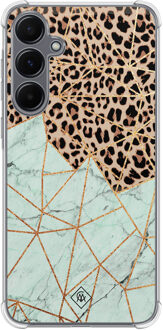 Casimoda Samsung Galaxy A55 shockproof hoesje - Luipaard marmer mint