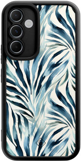 Casimoda Samsung Galaxy A55 zwarte case - Japandi waves Blauw