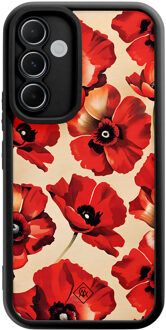 Casimoda Samsung Galaxy A55 zwarte case - Poppy flowers Rood