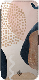 Casimoda Samsung Galaxy A56 flipcase - Abstract dots Bruin/beige