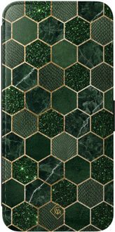 Casimoda Samsung Galaxy A56 flipcase - Green cubes Groen
