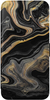 Casimoda Samsung Galaxy A56 flipcase - Marbling Zwart, Goudkleurig