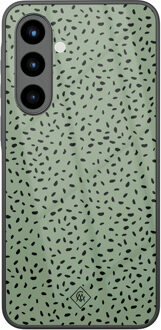 Casimoda Samsung Galaxy A56 glazen hardcase - Green confetti Groen