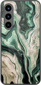 Casimoda Samsung Galaxy A56 glazen hardcase - Green waves Groen