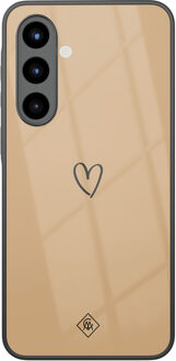 Casimoda Samsung Galaxy A56 glazen hardcase - Hart bruin Bruin/beige