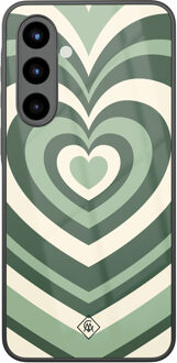 Casimoda Samsung Galaxy A56 glazen hardcase - Hart swirl groen