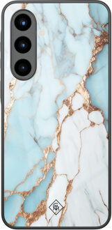 Casimoda Samsung Galaxy A56 glazen hardcase - Marmer lichtblauw