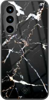 Casimoda Samsung Galaxy A56 glazen hardcase - Marmer zwart