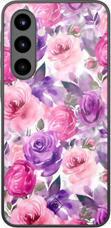 Casimoda Samsung Galaxy A56 glazen hardcase - Rosy blooms Roze