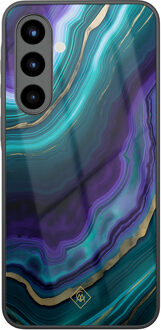 Casimoda Samsung Galaxy A56 glazen hardcase - Smaragd paars groen Paars, Groen