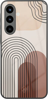 Casimoda Samsung Galaxy A56 glazen hardcase - Warm curves Bruin/beige