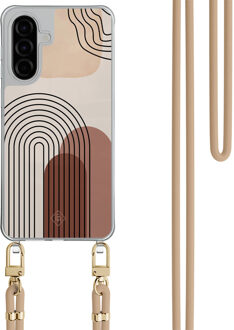 Casimoda Samsung Galaxy A56 hoesje met beige koord - Warm curves Bruin/beige