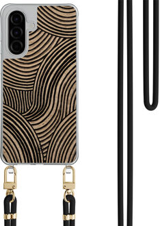 Casimoda Samsung Galaxy A56 hoesje met zwart koord - Ebony waves