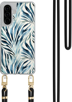 Casimoda Samsung Galaxy A56 hoesje met zwart koord - Japandi waves Blauw