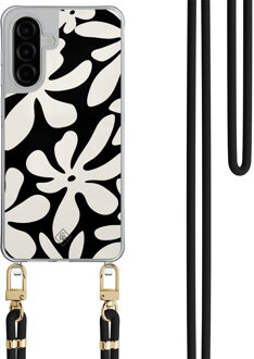 Casimoda Samsung Galaxy A56 hoesje met zwart koord - Noir bloom
