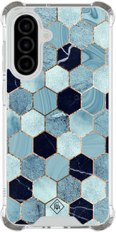 Casimoda Samsung Galaxy A56 shockproof hoesje - Blue cubes Blauw