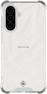 Casimoda Samsung Galaxy A56 shockproof hoesje - Vive la vie Bruin/beige